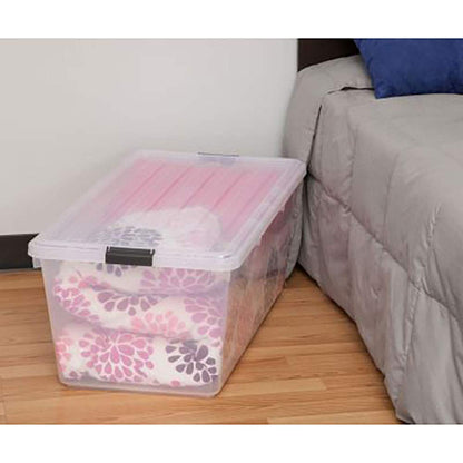 IRIS USA 91 Qt Stackable Storage Bins with Lids, Clear