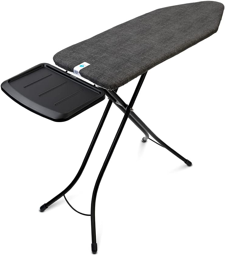 Brabantia Ironing Board C, XL Steam Unit Holder, Adjustable Height, Non-Slip Rubber Feet, Foldable, Denim Black, Size C (49 x 18 inches), Metal Frame, Free Standing, 63 inches