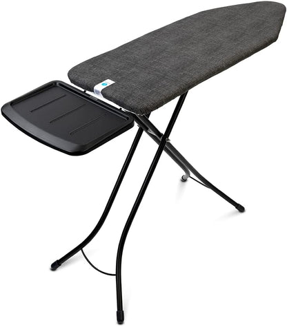 Brabantia Ironing Board C, XL Steam Unit Holder, Adjustable Height, Non-Slip Rubber Feet, Foldable, Denim Black, Size C (49 x 18 inches), Metal Frame, Free Standing, 63 inches