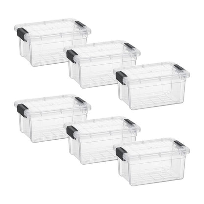 Superio Clear Storage Boxes with Lids, 3.5 Quart Plastic Container Bins for Organizing, Stackable