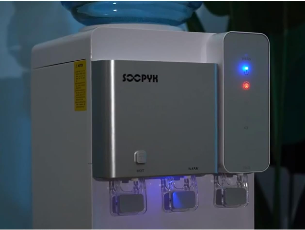 Hot and Cold Water Dispenser with Ice Maker for 5 Gallon Bottle Water Cooler Dispenser Built-in Ice Maker 27 lbs in 24 hrs with Child Safety Lock