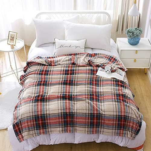 MERRYLIFE Tartan Plaid Print Throw Blanket Decorative Fleece Throw | Ultra-Plush Colorful | Couch Blanket Travel Lap | Home Gift Use(60" 90",Tartan)
