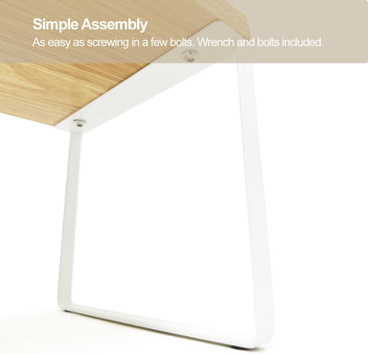 Mitus Shelf Organizer and Storage, Stackable Tiered Wood Cabinet Rack for Countertops, Desktops, Cabinets (Set of 2) 12" and 16" Wide Natural Oak and White