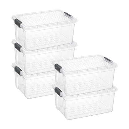 Superio Storage Bins with Lids, Clear Plastic Containers for Organizing, Stackable Totes, BPA Free