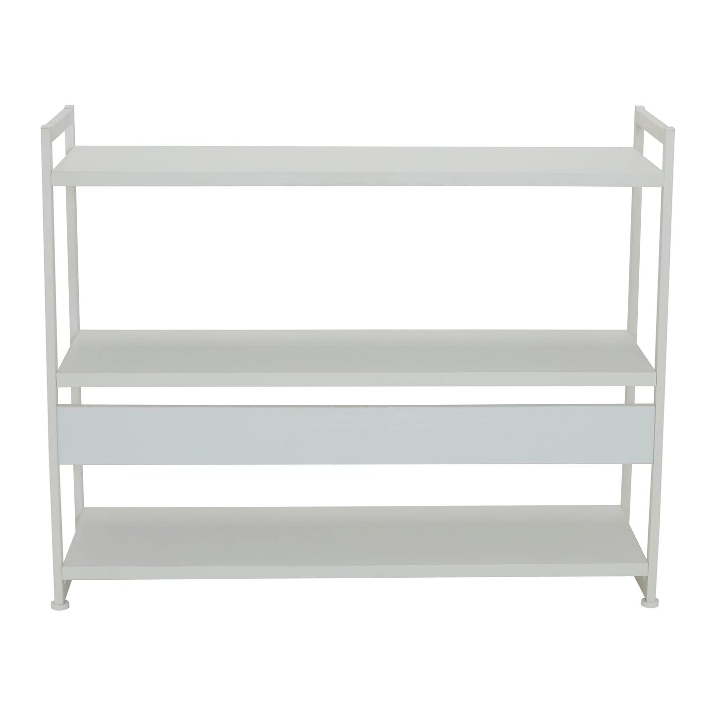 Household Essentials Jamestown Wide 3 Shelf Open Storage Bookshelf Scandinavian White and White