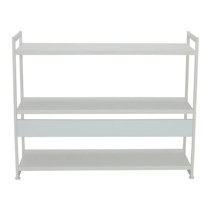 Household Essentials Jamestown Wide 3 Shelf Open Storage Bookshelf Scandinavian White and White