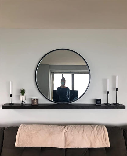 joelsantiques - 48 Inch Wooden Floating Shelves for Wall - 48x6x2 in - Made of Natural Wood - Long Heavy Duty Rustic Wall Shelves for Bedroom - Perfect for Living Room, Kitchen - Mocha