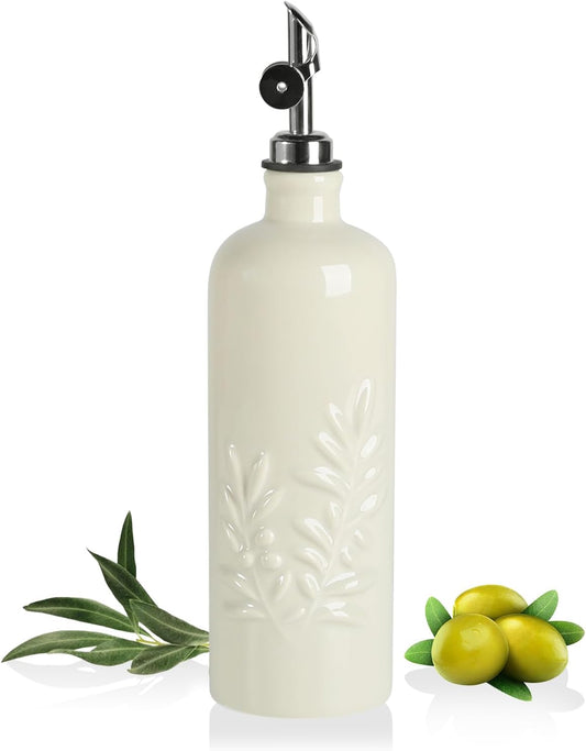 Sweejar 18 Oz Oil Dispenser for Kitchen with Gravity Spout, Ceramic Olive Oil Dispenser Bottle