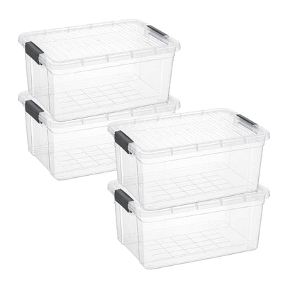 Superio Storage Bins with Lids, Clear Plastic Containers for Organizing, Stackable Totes, BPA Free