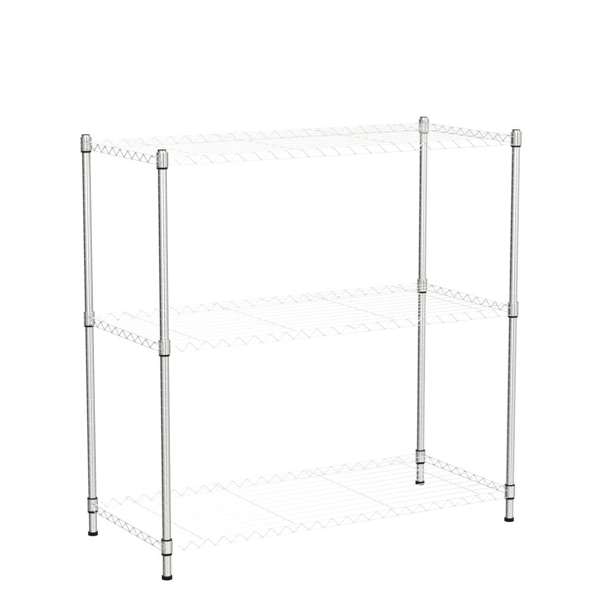 EFINE 2-Pack 3-Shelf Chrome Shelving Unit with 3-Shelf Liners, Adjustable Rack, Steel Wire Shelves