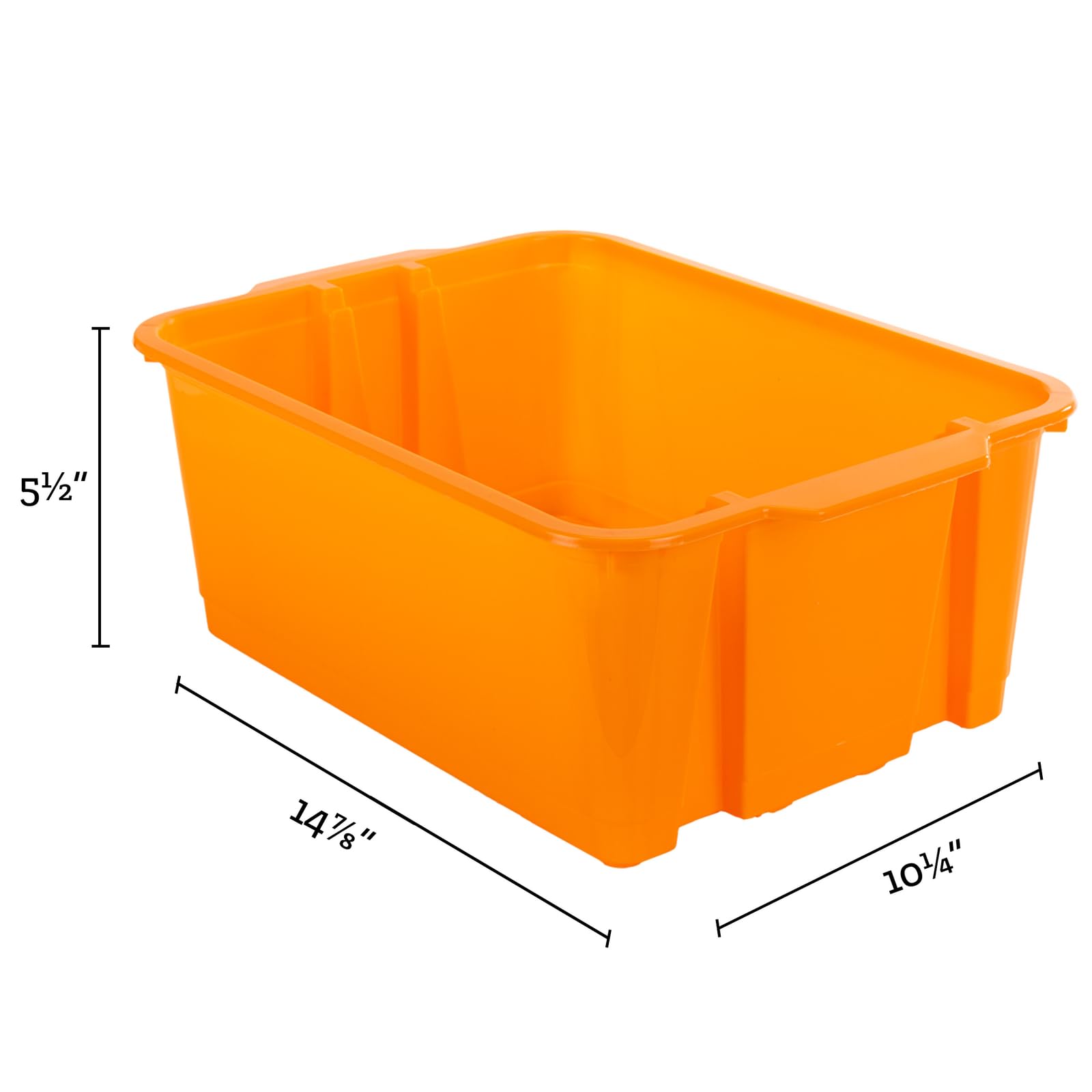 Really Good Stuff Stacking Bins, 14" x 10" x 5.75", 4-Pack, Neon