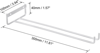 uxcell 5Pcs Wine Glass Rack, 11.81 Inch Iron Wine Glasses Rack Under Cabinet Stemware Rack - Wall Mountable Wine Glass Holder Storage Hanger for Bars Coffee Restaurants Kitchens, Silver