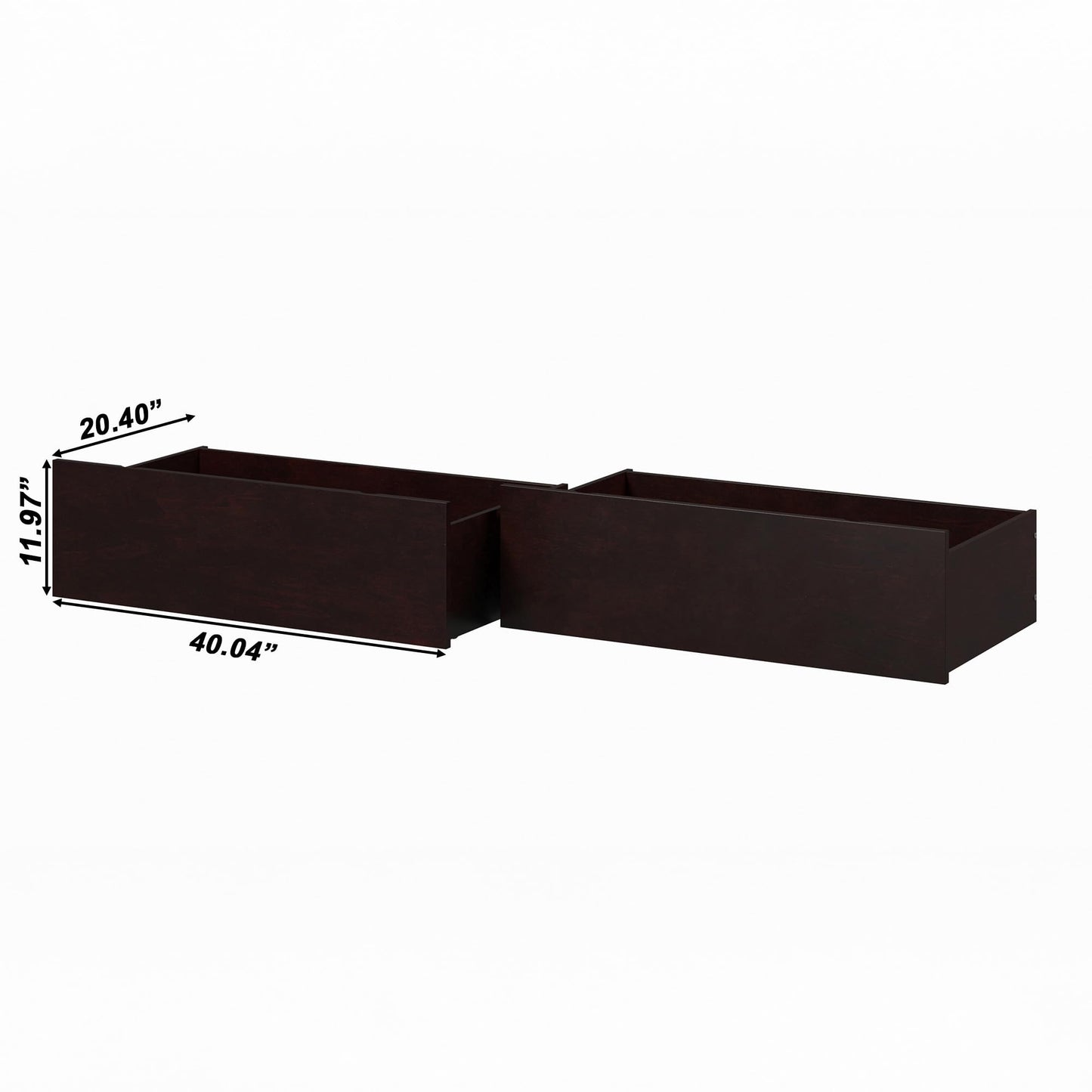 AFI Queen/King/Twin XL Under Bed Storage Drawers (Set of 2), Espresso