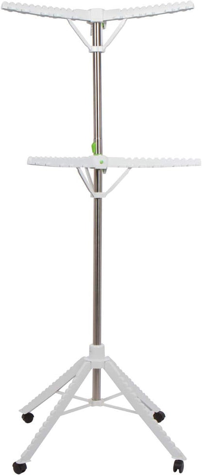Extra Capacity Garment & Clothes Drying Rack, Adjustable-Height, 120 Pieces of Clothes, Stainless Steel, 4 Caster Wheels