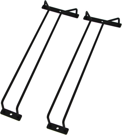 14-Inch Black Wine Glass Rack, Under Cabinet Wine Glass Holder, Stemware Rack, Hanging Stemware Holder, Set of 2