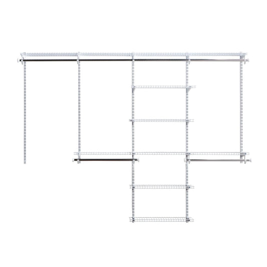 Rubbermaid Configurations Closet Shelves & Hanging Kit (2) 26" Shelves White Custom Pantry