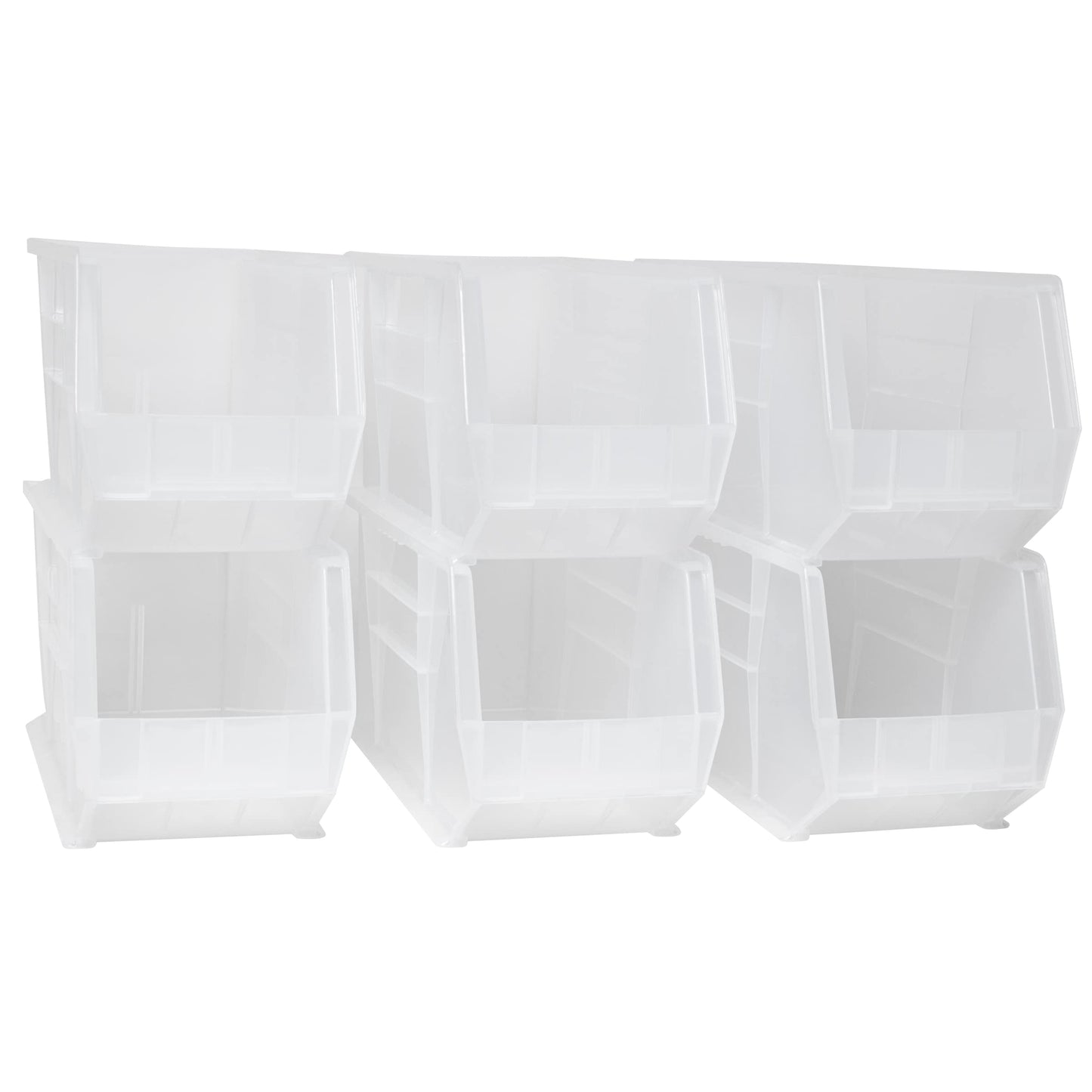 Akro-Mils 30265 AkroBins Plastic Storage Bins, 18"x8.25"x9", Clear, 6-Pack