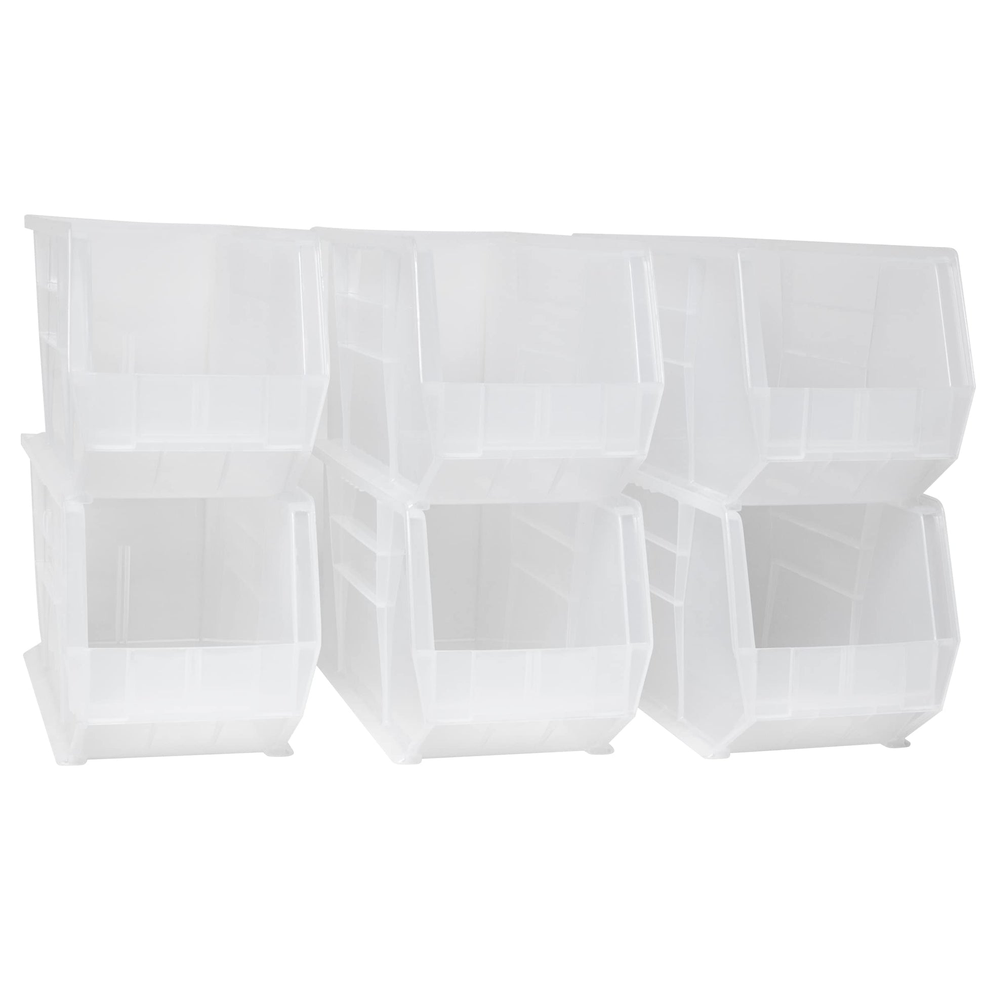 Akro-Mils 30265 AkroBins Plastic Storage Bins, 18"x8.25"x9", Clear, 6-Pack