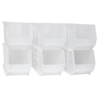 Akro-Mils 30265 AkroBins Plastic Storage Bins, 18"x8.25"x9", Clear, 6-Pack