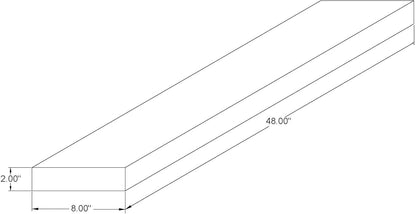 Joel's Antiques - 48 Inch Wooden Floating Shelves for Wall - 48x8x2 in - Made of Natural Wood - Long Heavy Duty Wall - Made in USA - Perfect for Living Room, Kitchen - Grey