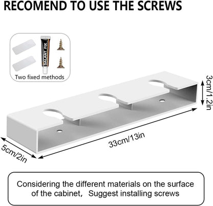 2 Pack Wine Glass Holder,Wine Glass Rack Punch-free Under Cabinet Wine Glass Holder Hanging Plastic Stemware Rack（White）
