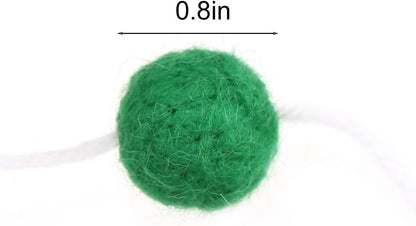 36PC 9.8 Feet Felt Wool Balls Garland 4/5 Inch Hanging String Kit for Christmas Tree Garland Holiday Decoration Birthday Wedding Baby Shower Party Wall Decorations