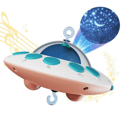 Eners Crib Mobile Music Box, Baby Mobile Spinner with Lights, Rotation, Moon and Star Projection, Crib Toys Attachments for Boys Girls (Music Box Pink)