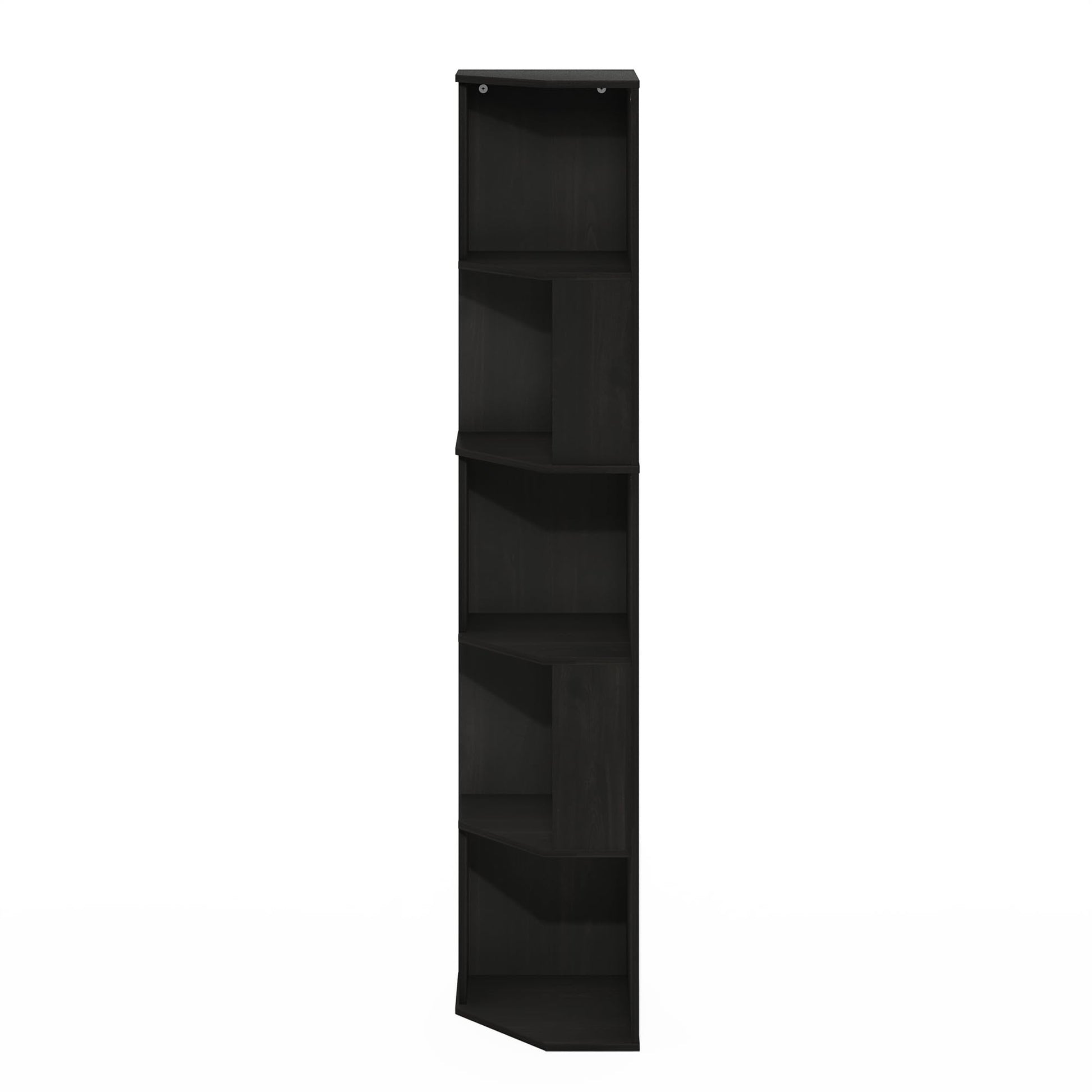 Furinno ECON Corner Shelf, 5-Tier Corner Book Shelf, Standing Storage Shelves, Cube Display Rack