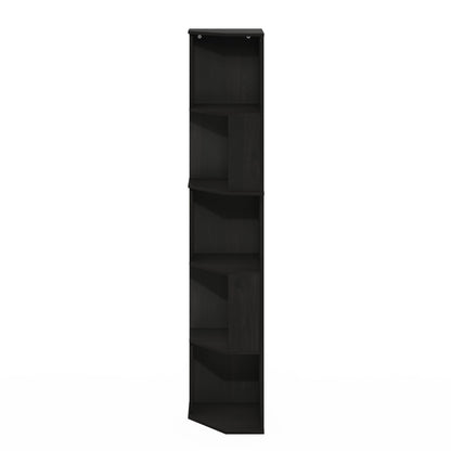 Furinno ECON Corner Shelf, 5-Tier Corner Book Shelf, Standing Storage Shelves, Cube Display Rack