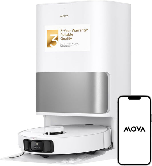 Mova P10 Pro Ultra Robot Vacuum and Mop 13,000Pa Suction, 140°F Hot Water Auto Mop Washing &