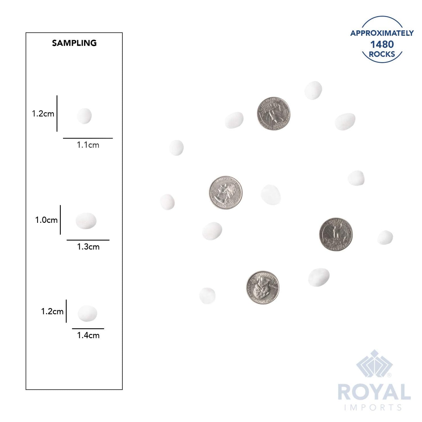 Royal Imports 30LBS River Rocks Decorative Ornamental Pebbles, Garden Landscaping Stones, Gravel Filler for Plants, Vases, Succulents, Home Decor, Aquariums, Crafting, Animal Habitat - Small White