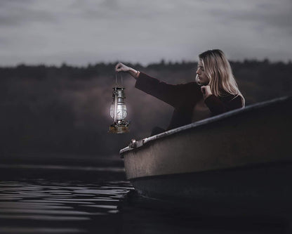 YAKii LED Vintage Lantern Metal Hanging Hurricane 12 LED Dimmer Switch Cold White Battery Operated Lantern Power Outage Indoor Camping Lighting Outdoor Brooklyn Decoration(Copper Pack of 8)