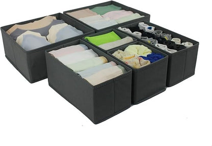 Amazon Basics Collapsible Cloth Drawer Organizer Boxes for Socks, Underwear and Baby Clothes