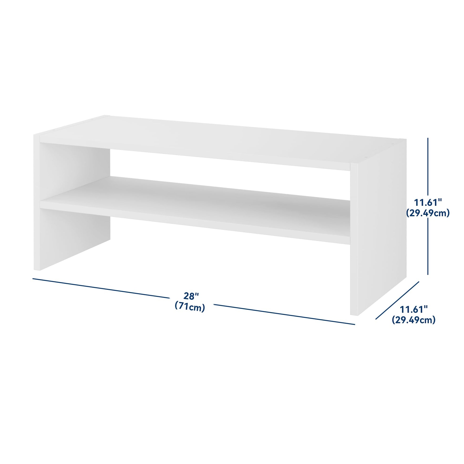 Whitmor Stackable 28" Extra Wide 2-Shelf Storage Organizer,Stackable Wood Combination Shoe