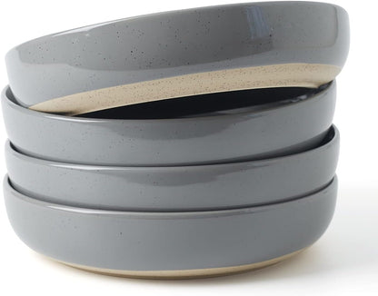 famiware Milkyway 33 oz Bowl Set, Pasta Bowls Set of 4, Salad Bowls Perfect for Your Friend for Housewarming, Thanksgiving, Christmas, Dark Gray