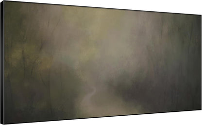 SIGNWIN 24"x46" Extra Large Framed Wall Art Muted Forest Path Soft Misty Woodland Scene Illustration for Home Living Room Bedroom Decor (Frame Assembly Required)