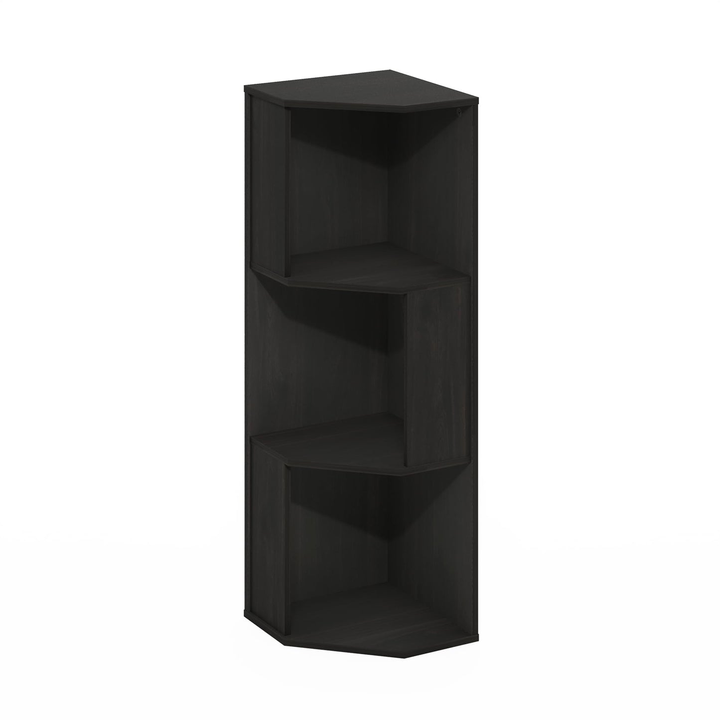 Furinno ECON Corner Shelf, 3-Tier Corner Book Shelf, Standing Storage Shelves, Cube Display Rack