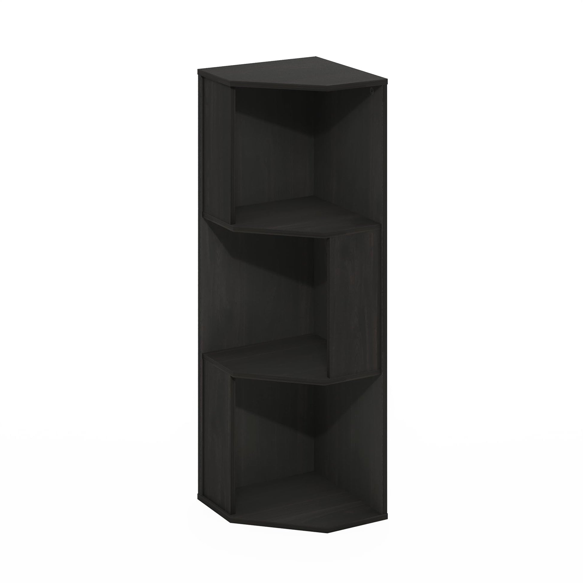 Furinno ECON Corner Shelf, 3-Tier Corner Book Shelf, Standing Storage Shelves, Cube Display Rack