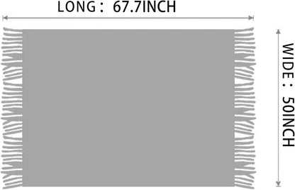 Boho Throw Blanket - Bohemian Fringe Tassels， for Bed Couch Soft ChairBlanket Double Sided (50"x70") (Yellow)