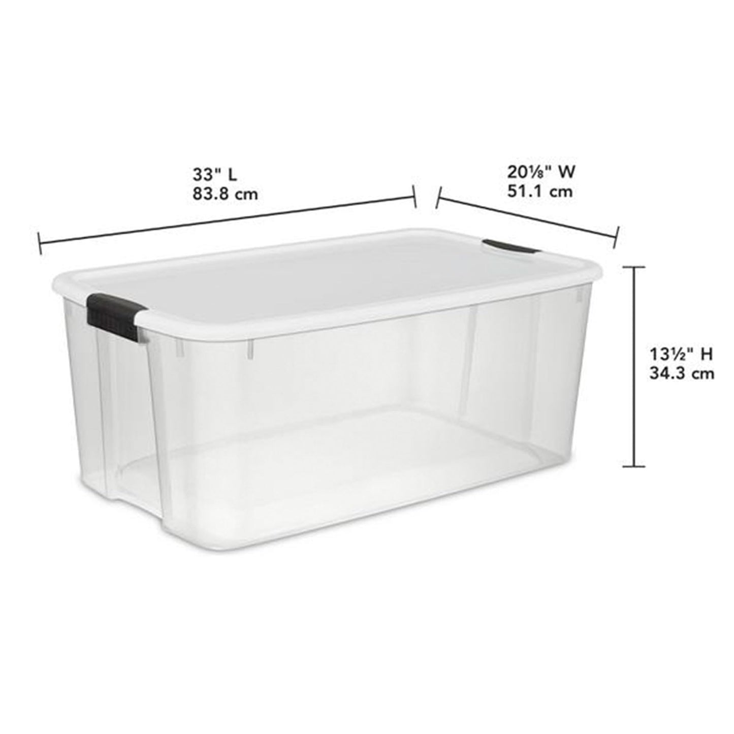 Sterilite 4-Pack Ultra Latching Box, Storage Bins with Lids, Clear Plastic, 116 Quart - Heavy-Duty