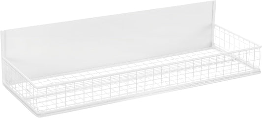 Magnetic Storage Basket, Magnetic Shelf for Fridge,Magnetic Spice Rack Wire Mesh Magnetic Organizer Holder Accessories for Office Kitchen Classroom Storage, White, 13.77" x 5.11" x3.26"