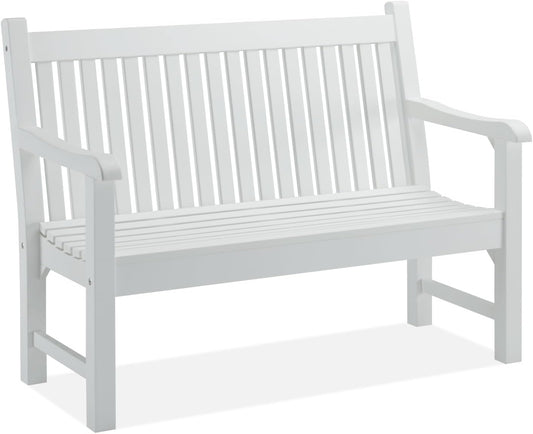 Psilvam 2-Person Poly Lumber Outdoor Bench with 700 Lbs Weight Capacity – Weatherproof Garden
