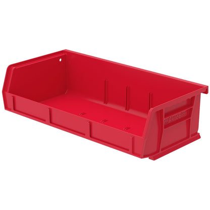 Akro-Mils 30232 AkroBins Plastic Storage Bins, 5"x11"x3", Red, 8-Pack