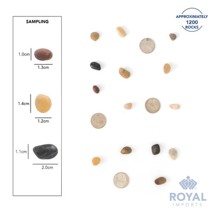 Royal Imports 2LBS River Rocks Decorative Ornamental Pebbles, Garden Landscaping Stones, Gravel Filler for Plants, Vases, Succulents, Home Decor, Aquariums, Crafting, Animal Habitat - Small Natural