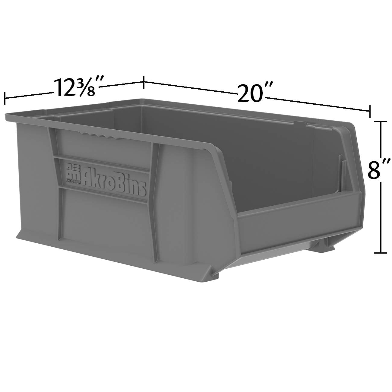 Akro-Mils 30281 Super-Size AkroBins Plastic Storage Bins, Space-Saving Stackable Bins for Garage