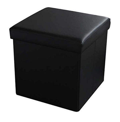 Home Basics Storage Ottoman (Black)