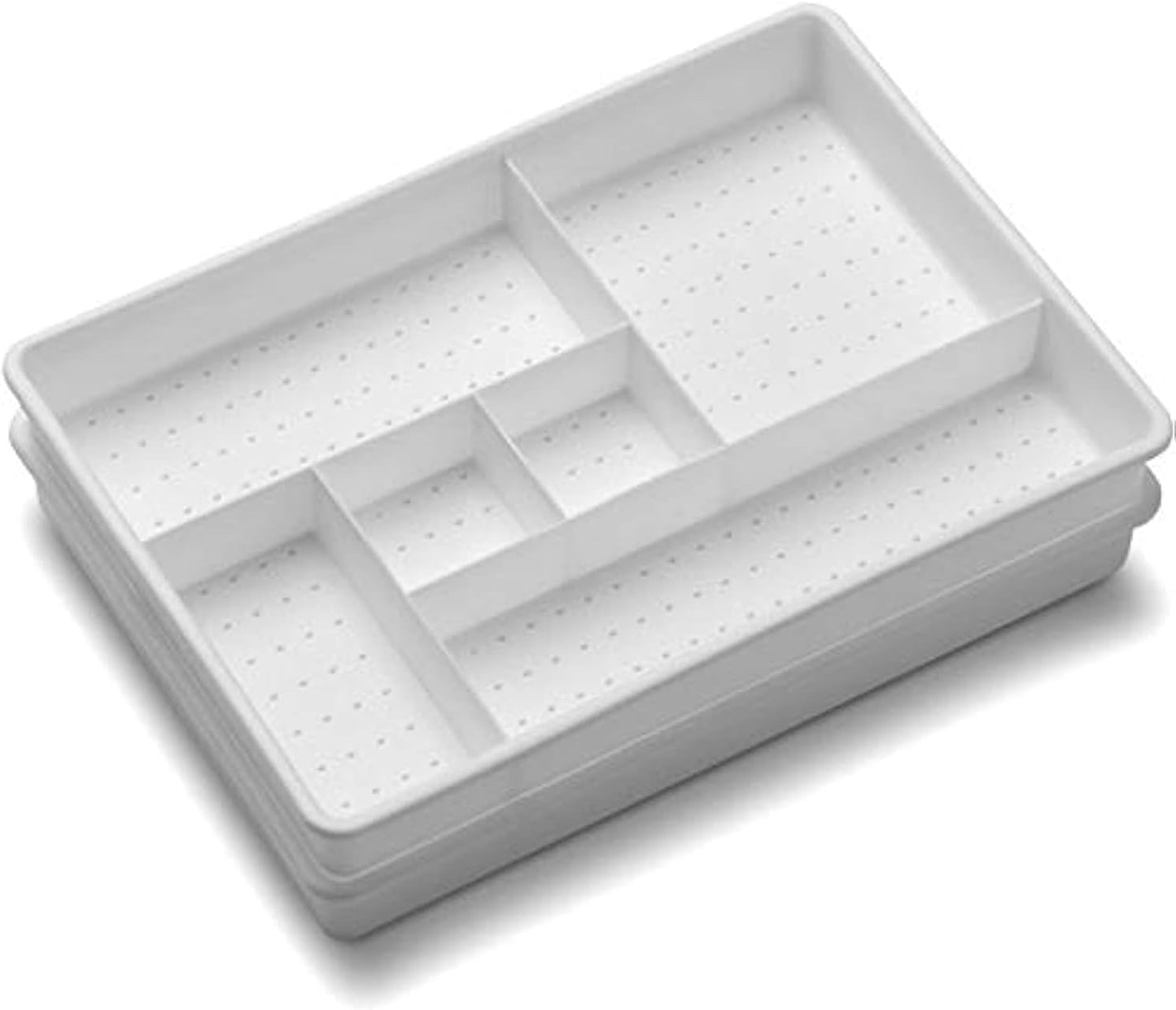 madesmart Classic 2 Piece Drawer Organizer, White