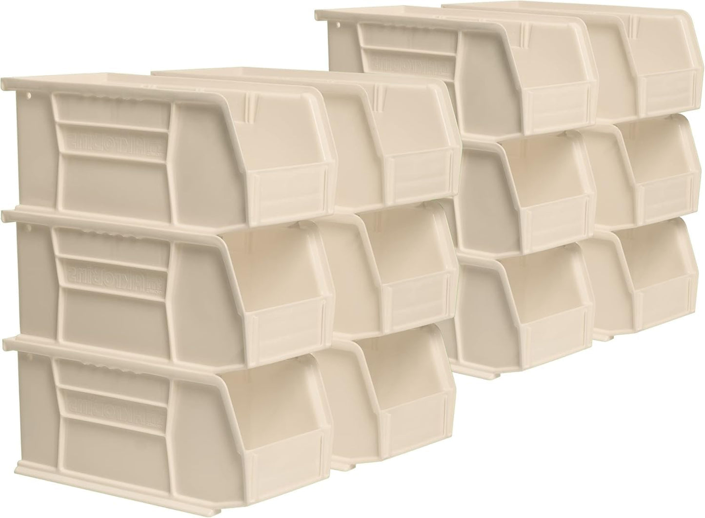Akro-Mils 30230 AkroBins Plastic Storage Bins, 11"x5"x5", Stone, 12-Pack