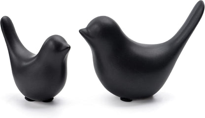 Notakia Small Birds Statues Home Decor Modern Style Decorative Ornaments for Living Room, Bedroom, Office Desktop, Cabinets (Black 2Pcs Birds)