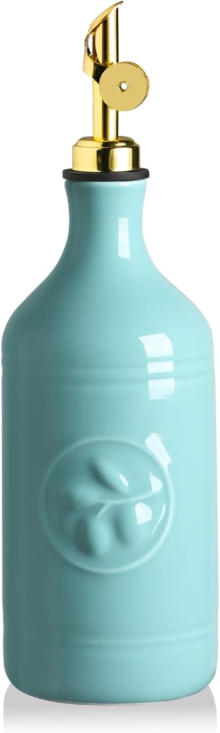Sweejar 16 Oz Ceramic Olive Oil Dispenser Bottle, Oil Dispenser for Kitchen with Gravity Spout